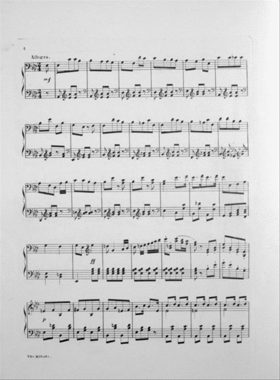 The Mikado. Potpourri Piano Solo scores gallery preview page 3
