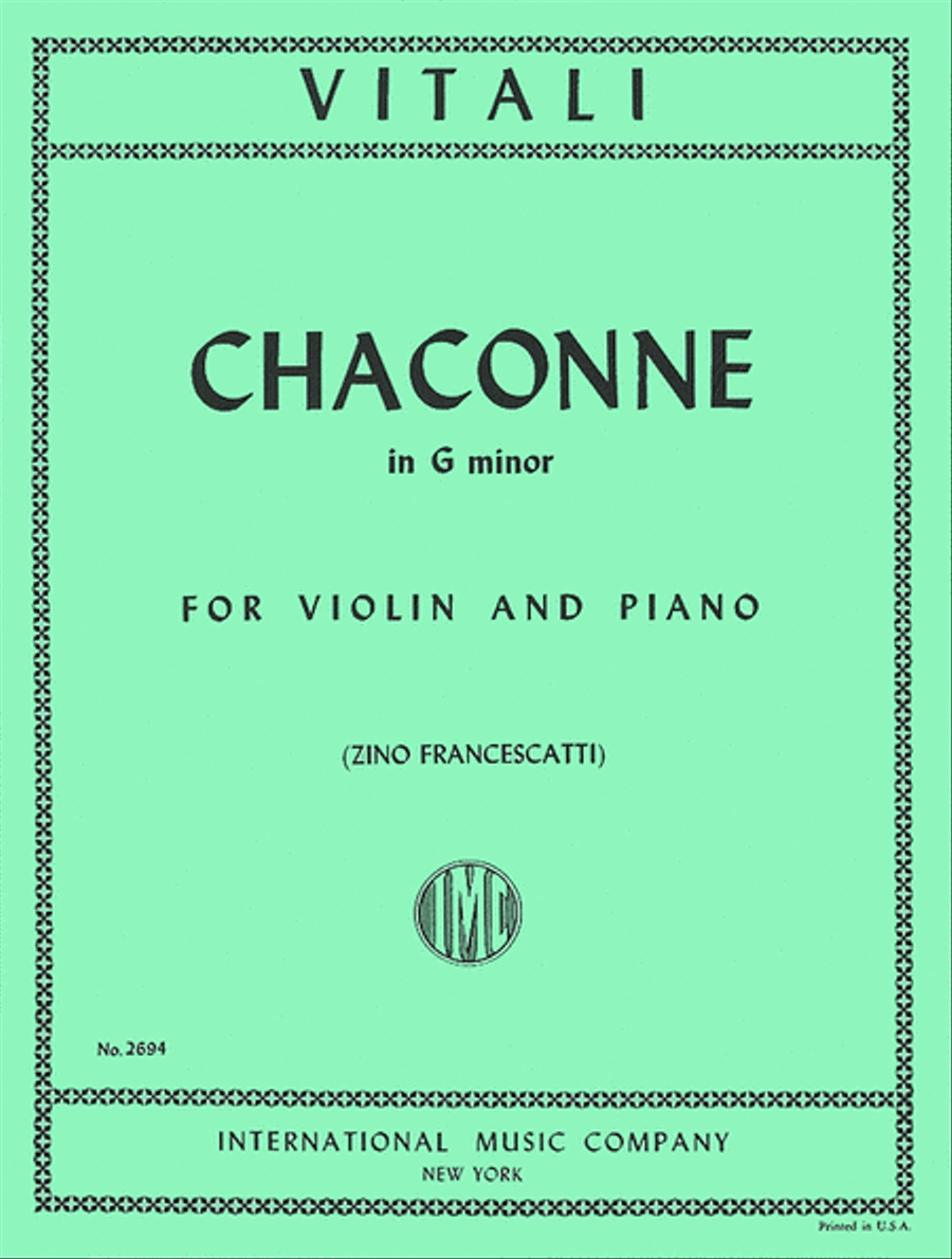 Chaconne In G Minor Violin Solo scores gallery preview page 1