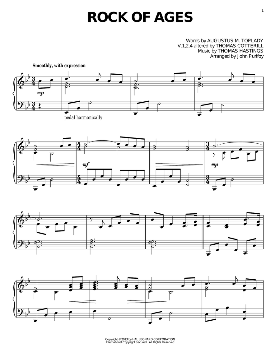 Rock Of Ages Piano Solo scores gallery preview page 1
