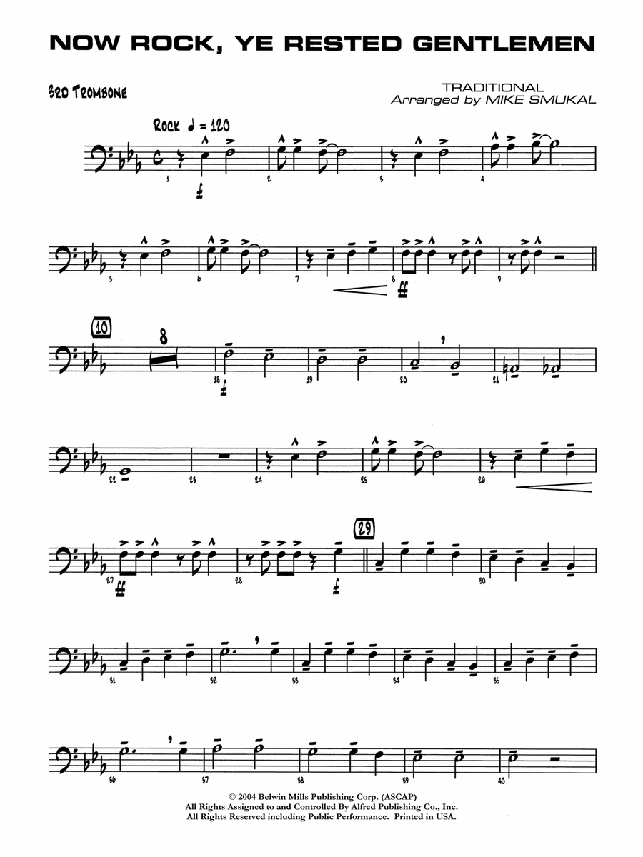 Now Rock, Ye Rested Gentlemen: 3rd Trombone