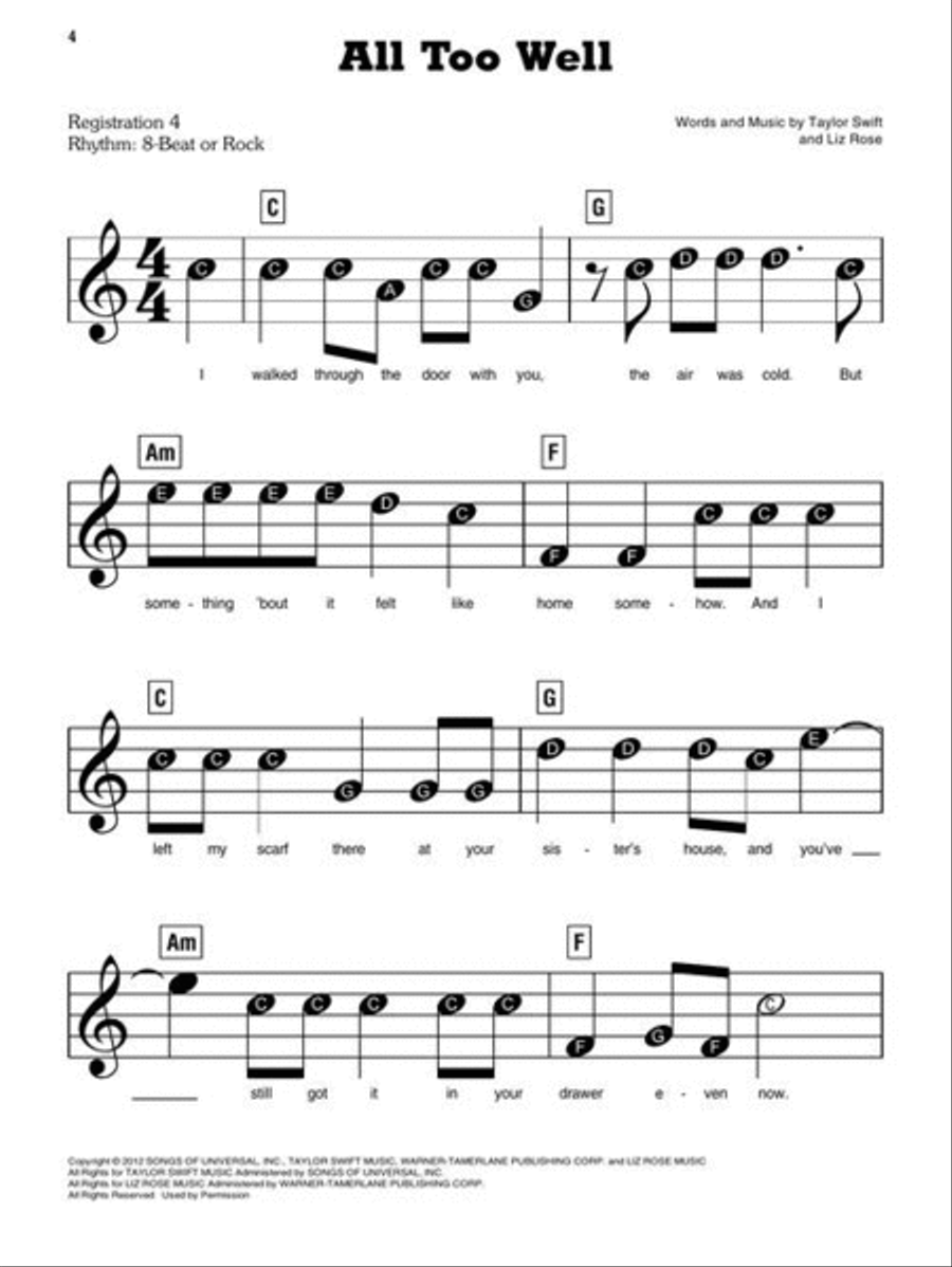 Taylor Swift – 2nd Edition Easy Piano scores gallery preview page 5