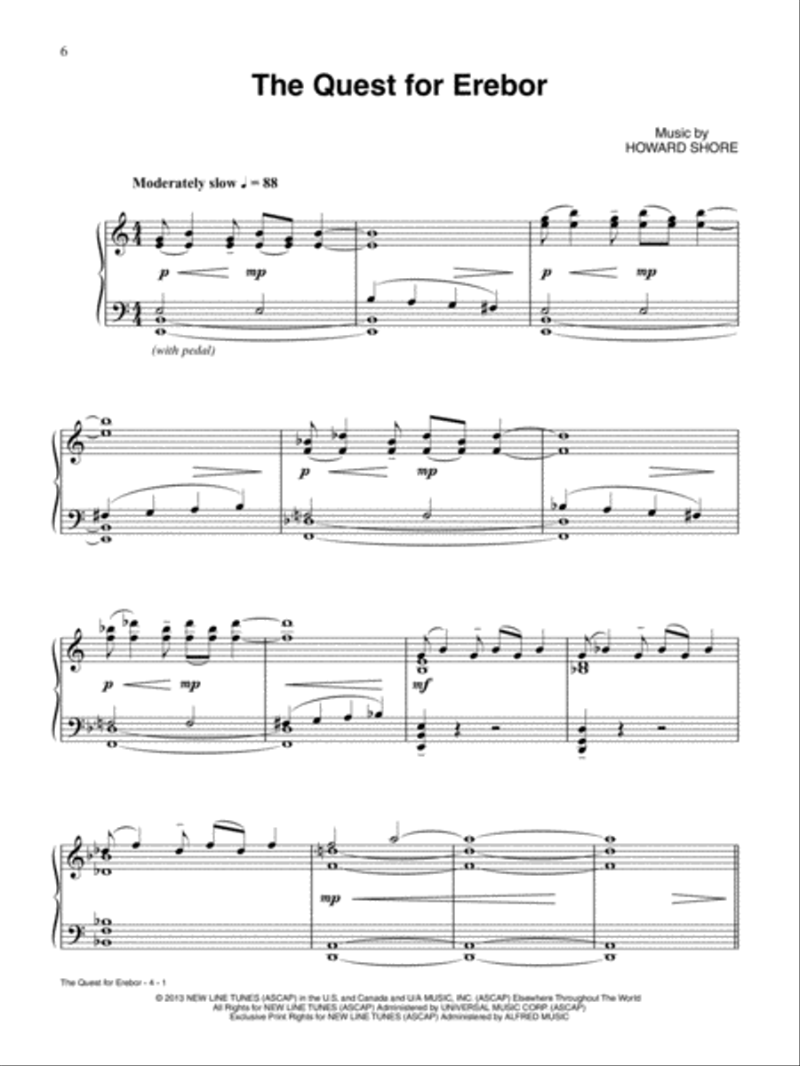 The Hobbit -- The Desolation of Smaug Piano, Vocal, Guitar scores gallery preview page 2