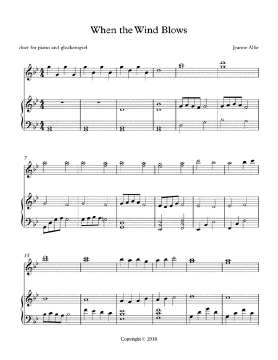 When the Wind Blows I Piano Method scores gallery preview page 1