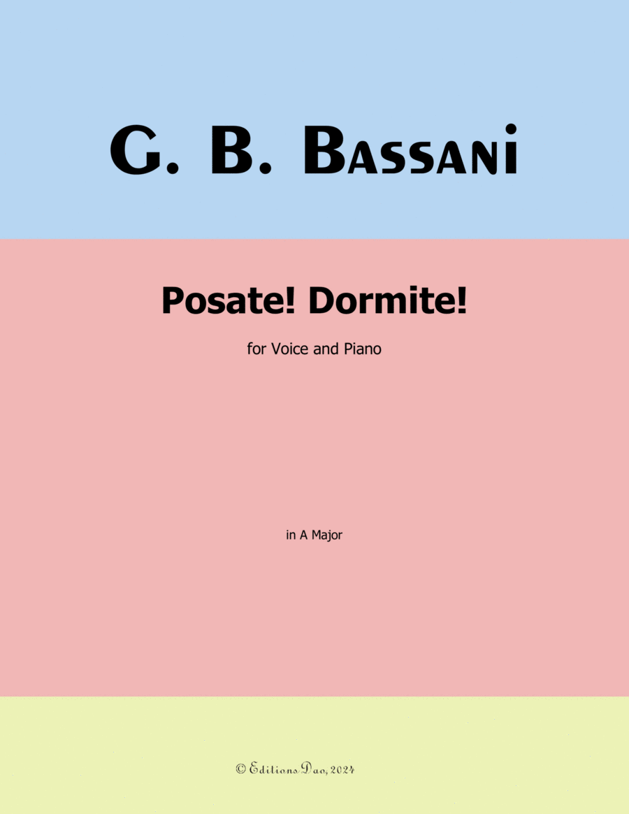 Posate! Dormite! by Bassani, in A Major Voice scores gallery preview page 1