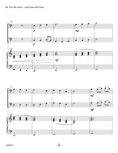 BE THOU MY VISION - CELLO DUET with Piano Accompaniment (Grade 2+) image number null