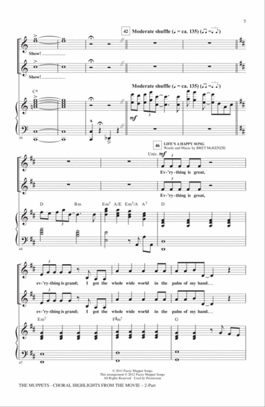 The Muppets (Choral Highlights) 2-Part scores gallery preview page 4