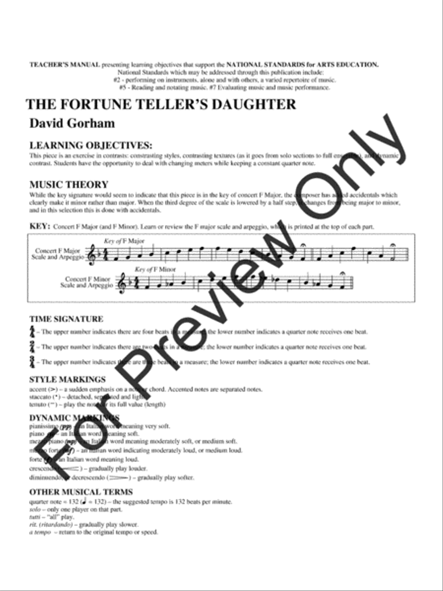 The Fortune Tellers Daughter Concert Band scores gallery preview page 4