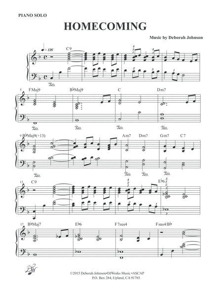 Homecoming Piano Solo Guitar - Digital Sheet Music