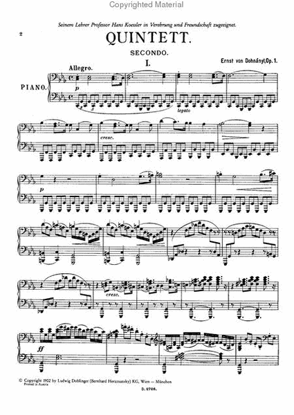 Klavierquintett c-moll op. 1