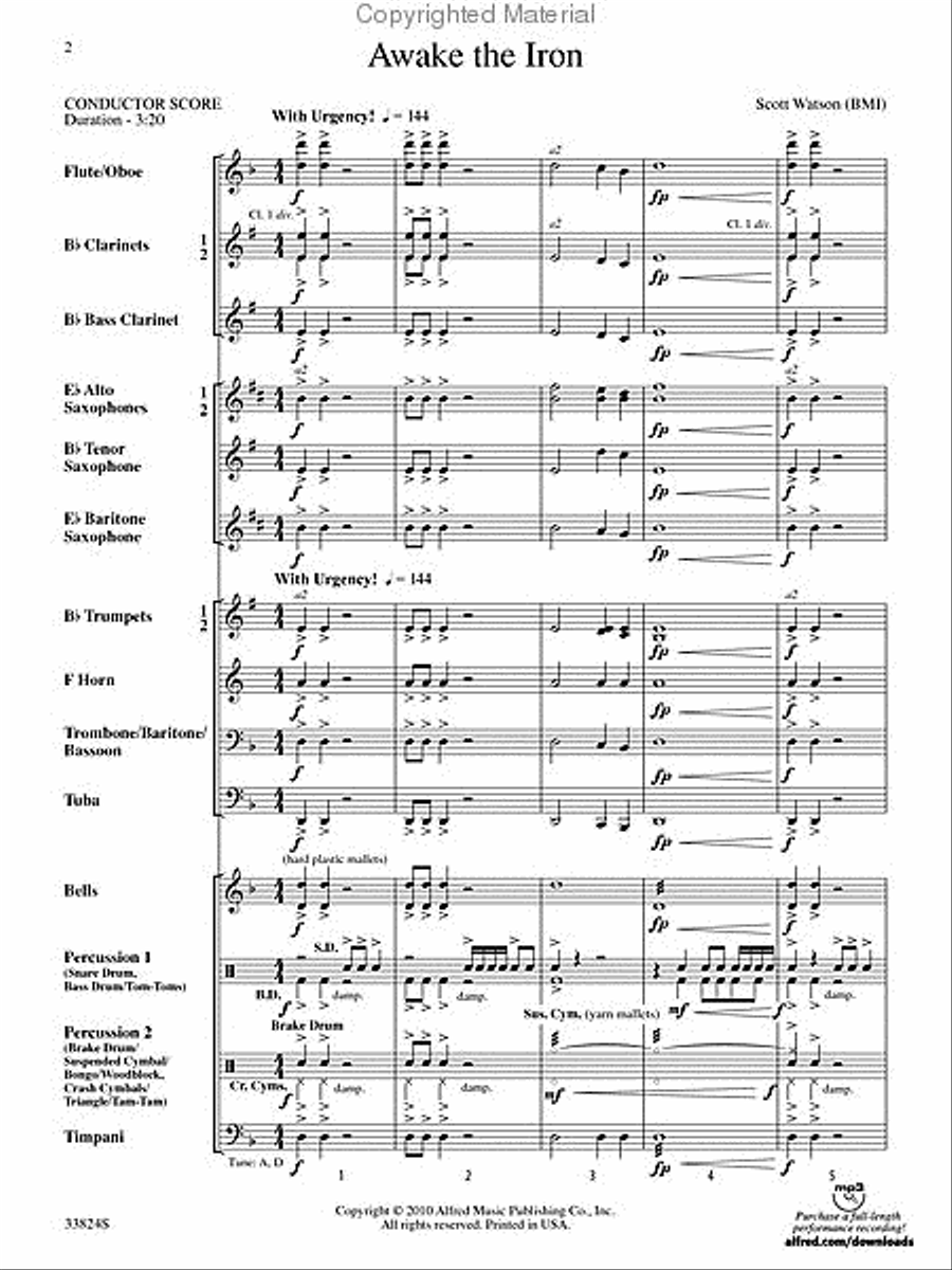 Awake the Iron Concert Band scores gallery preview page 2