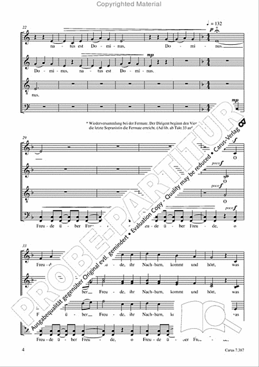 O Freude uber Freude 4-Part scores gallery preview page 5