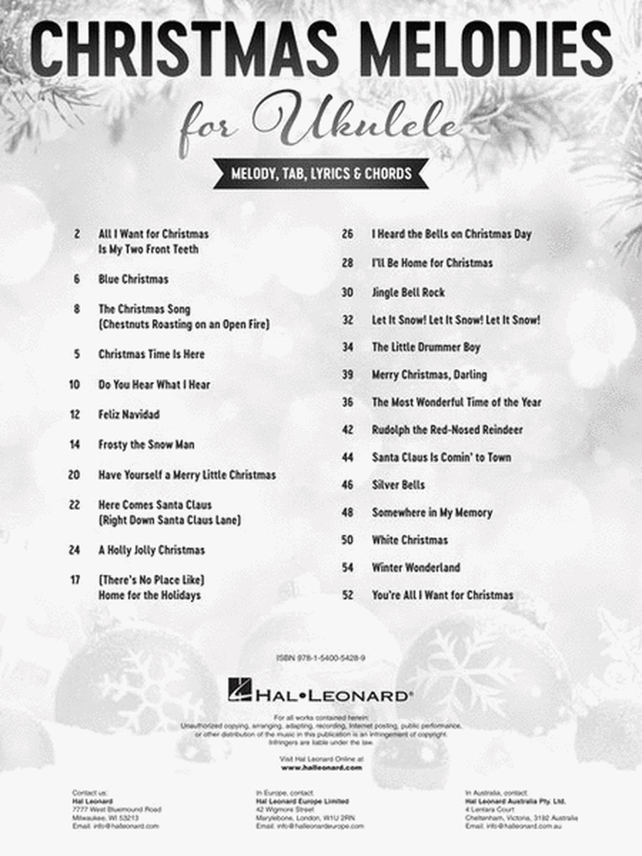 Christmas Melodies for Ukulele
