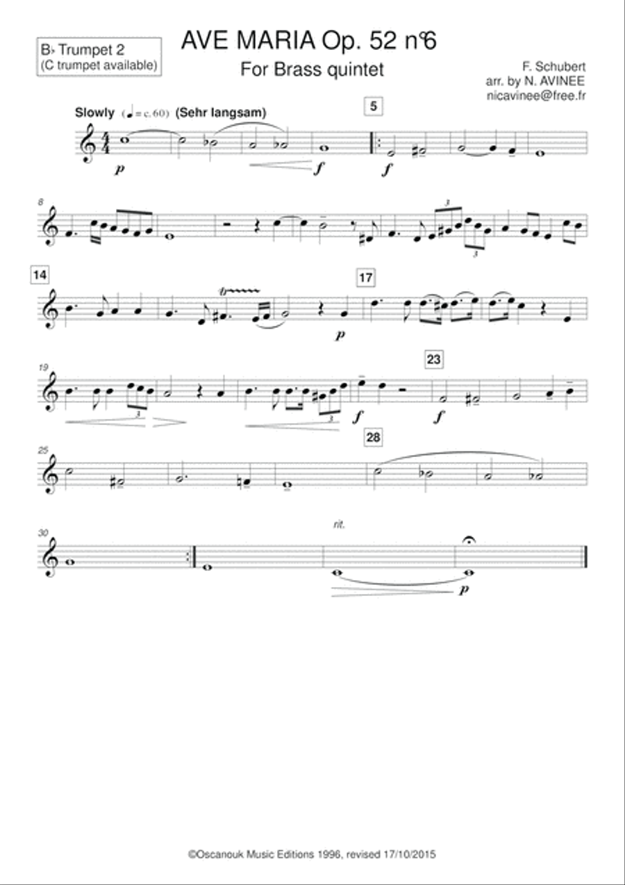 Ave Maria Ave Maria Brass Ensemble scores gallery preview page 6