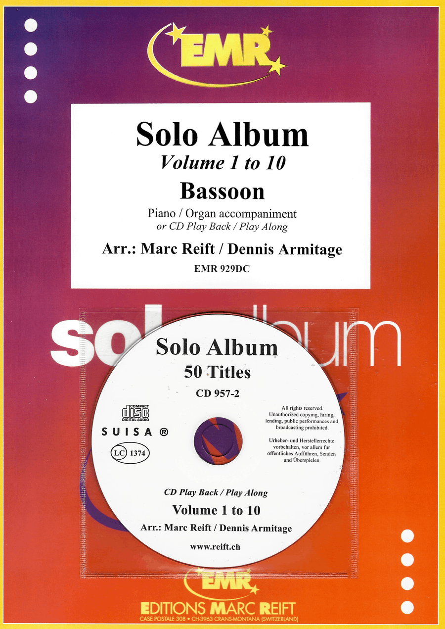 Solo Album (Vol. 1-10 + 2 CDs) by Dennis Armitage Bassoon Solo - Sheet Music