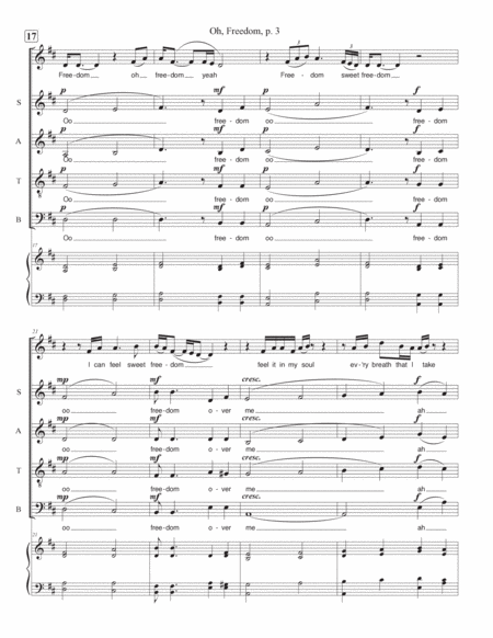 Oh, Freedom (a cappella SATB choir) image number null