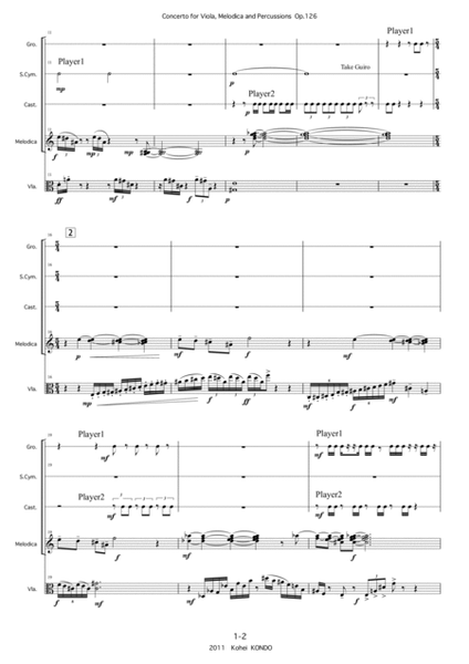 Concerto for viola and melodica and percussions Op.125 （Portable viola concerto op.125)　 Small Ensemble - Digital Sheet Music