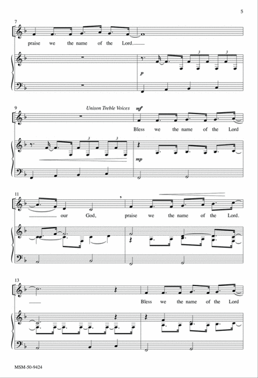 Bless We the Name of the Lord SSA scores gallery preview page 5