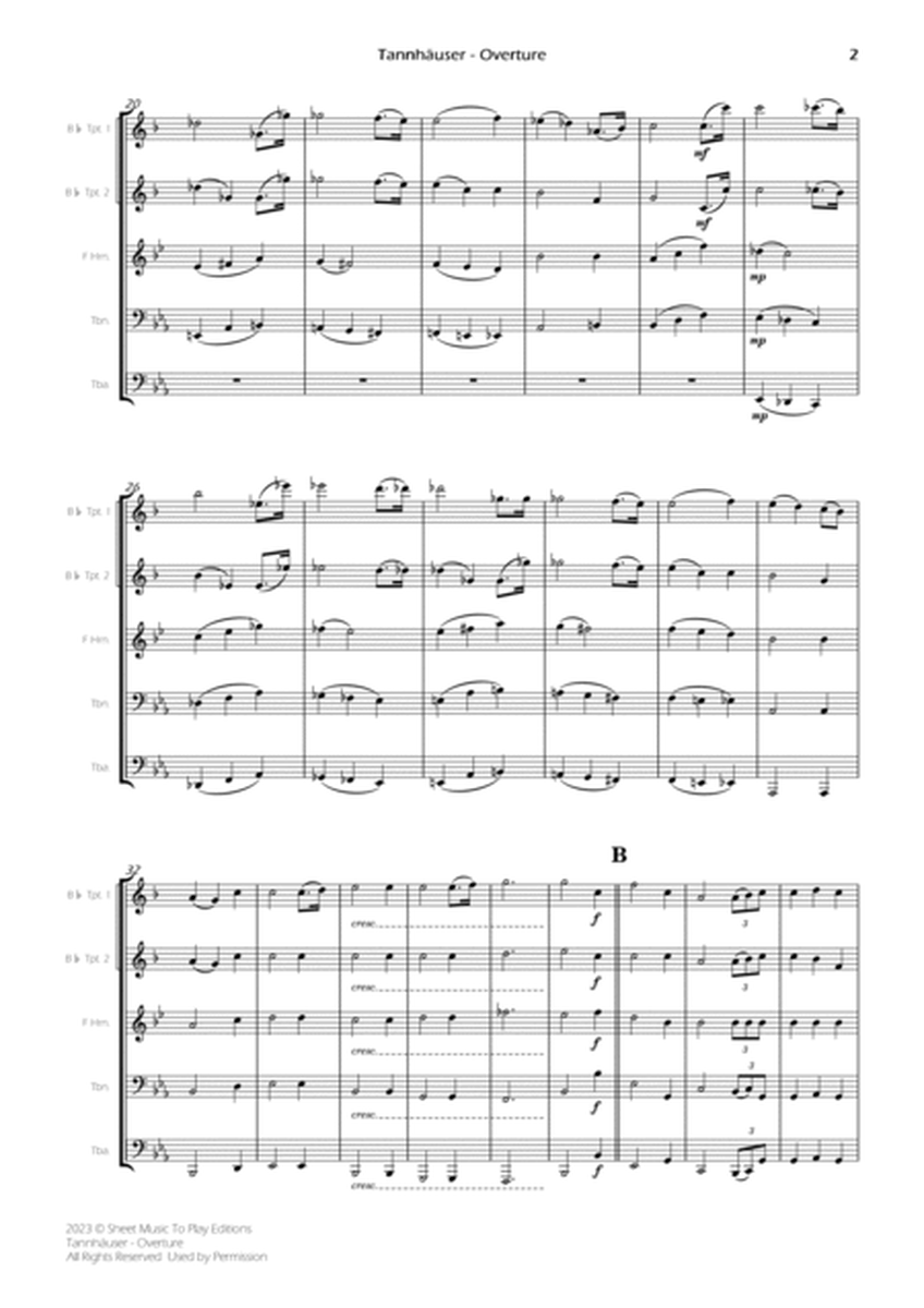 Tannhäuser (Overture) - Brass Quintet (Full Score and Parts) image number null