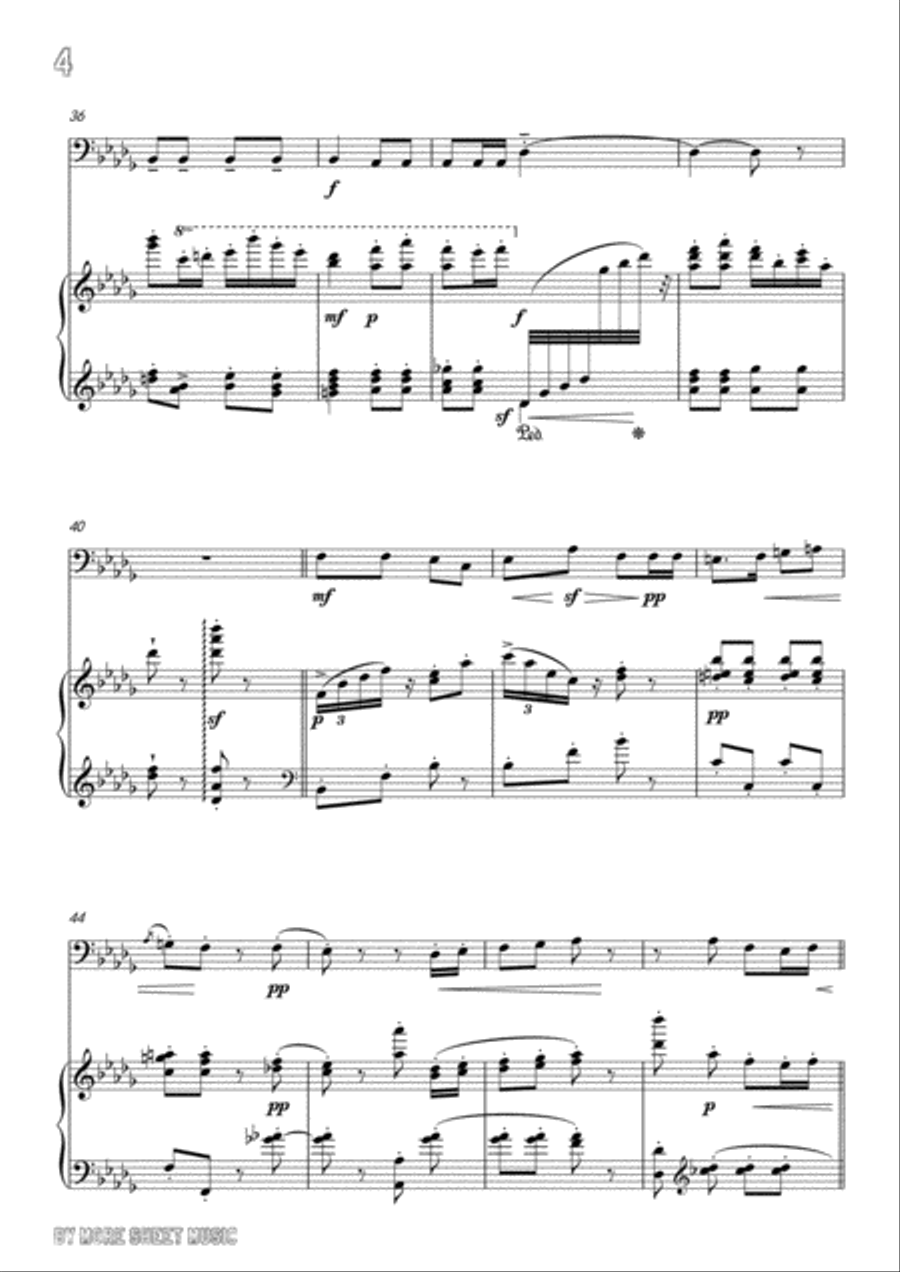 Chabrier-Villanelle des petits canards,for Cello and Piano Voice scores gallery preview page 6