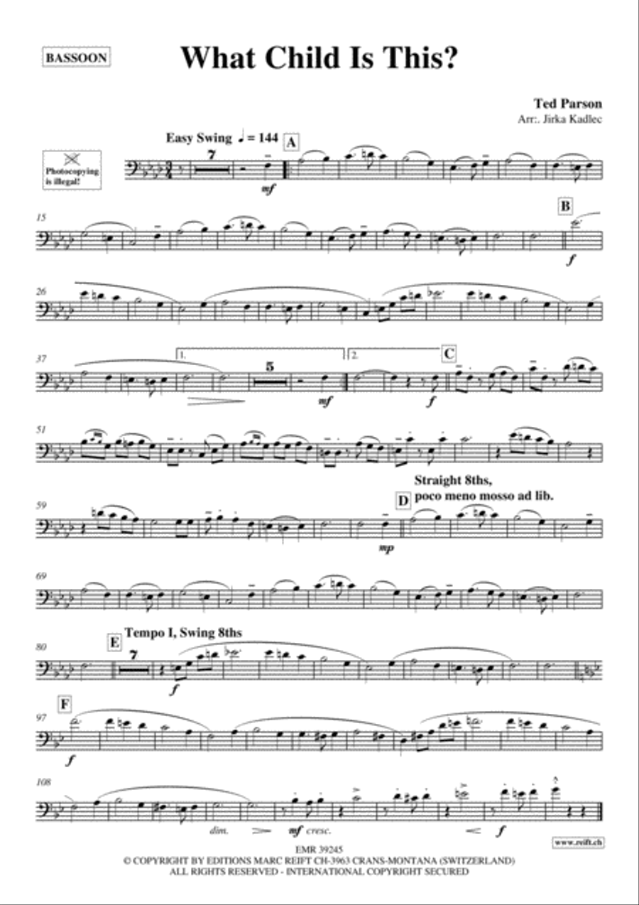 What Child Is This? Bassoon Solo scores gallery preview page 2