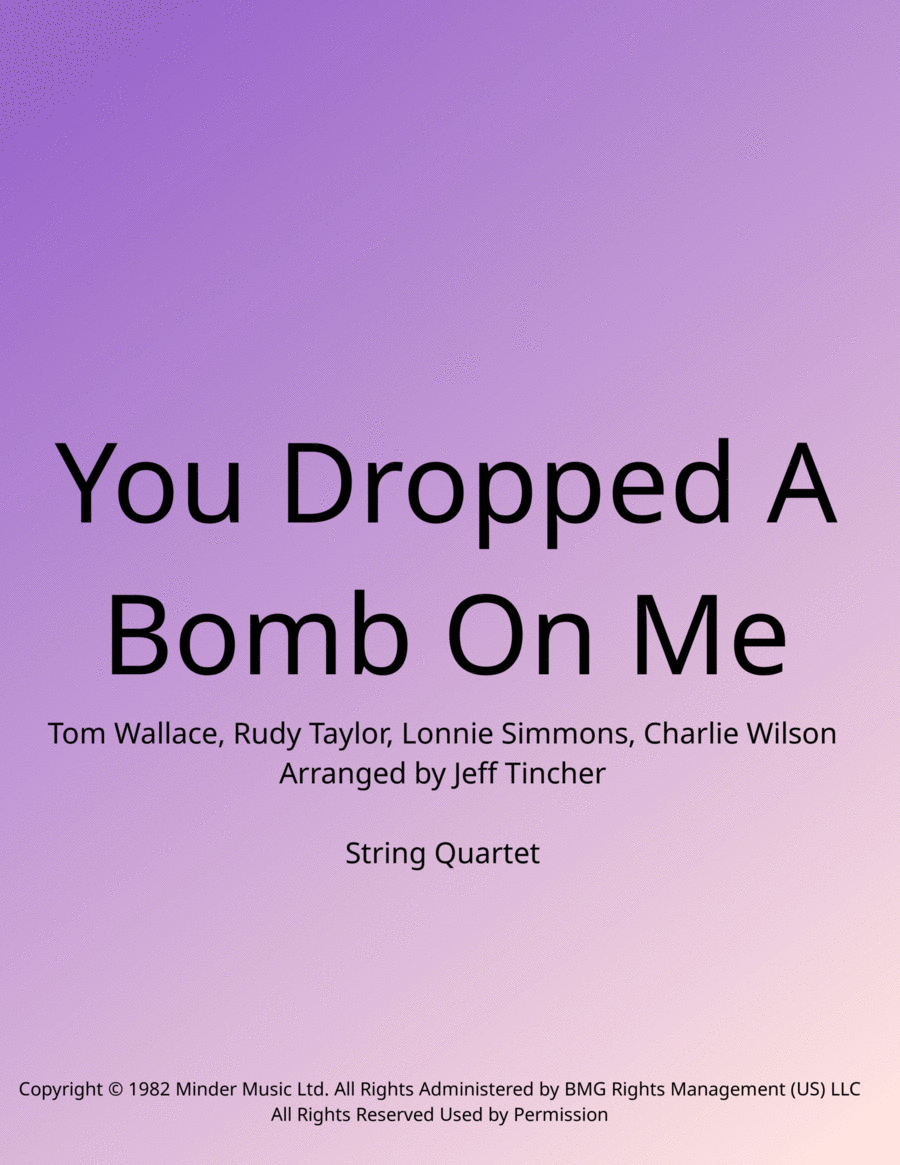 You Dropped A Bomb On Me You Dropped A Bomb On Me String Quartet scores gallery preview page 1