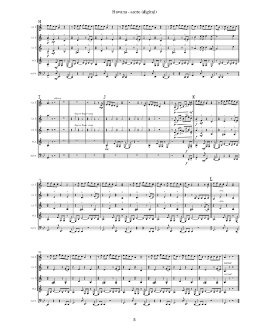 Havana Havana Clarinet Quartet scores gallery preview page 5