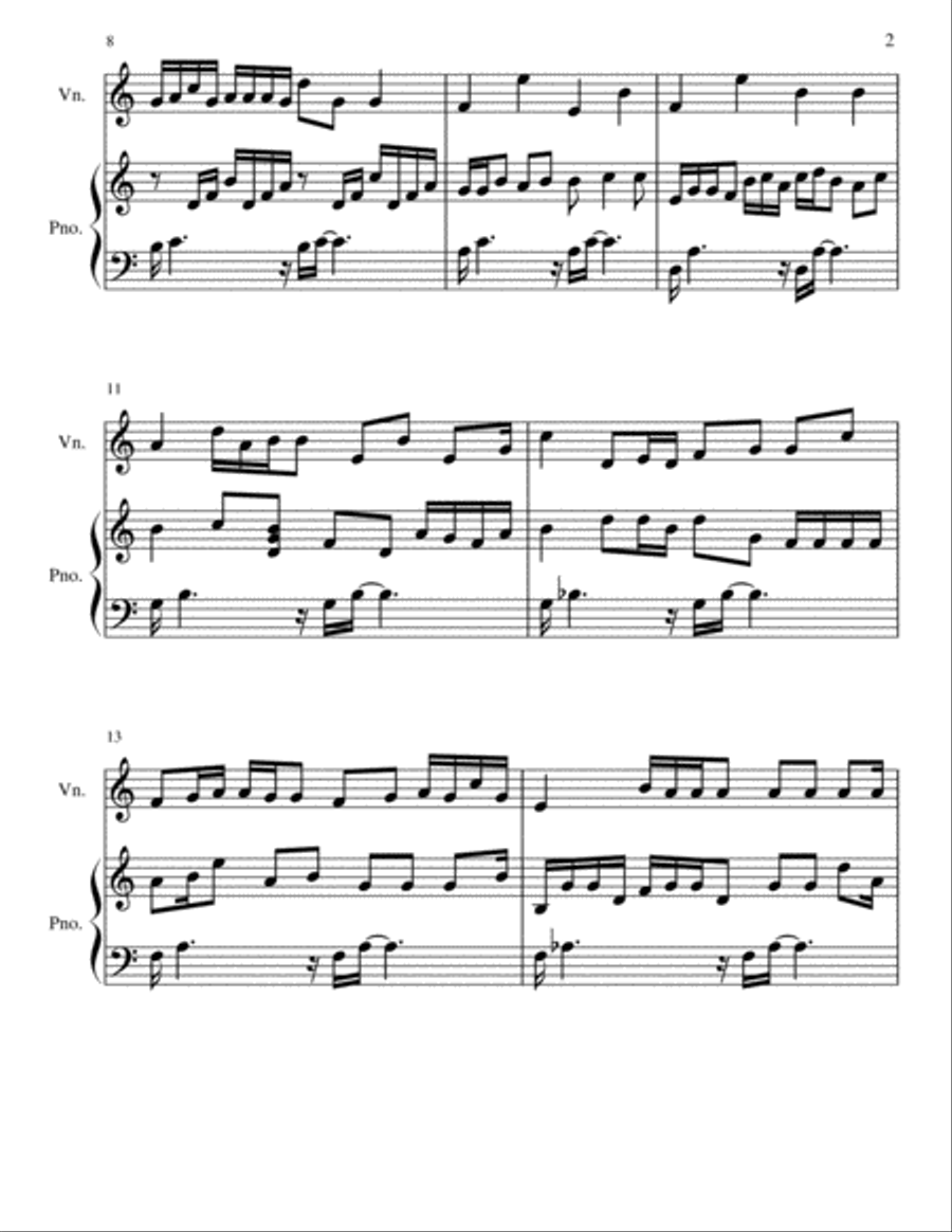 Prelude in C Violin Solo scores gallery preview page 2