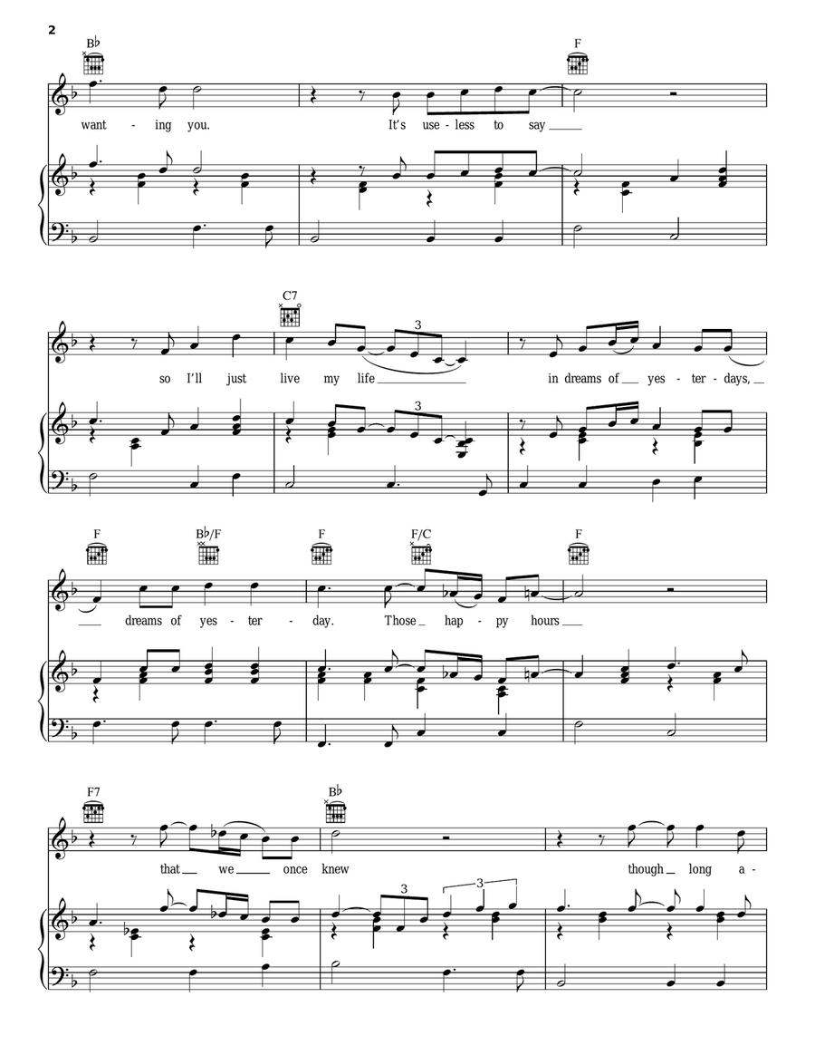 I Can't Stop Loving You Piano, Vocal, Guitar scores gallery preview page 2