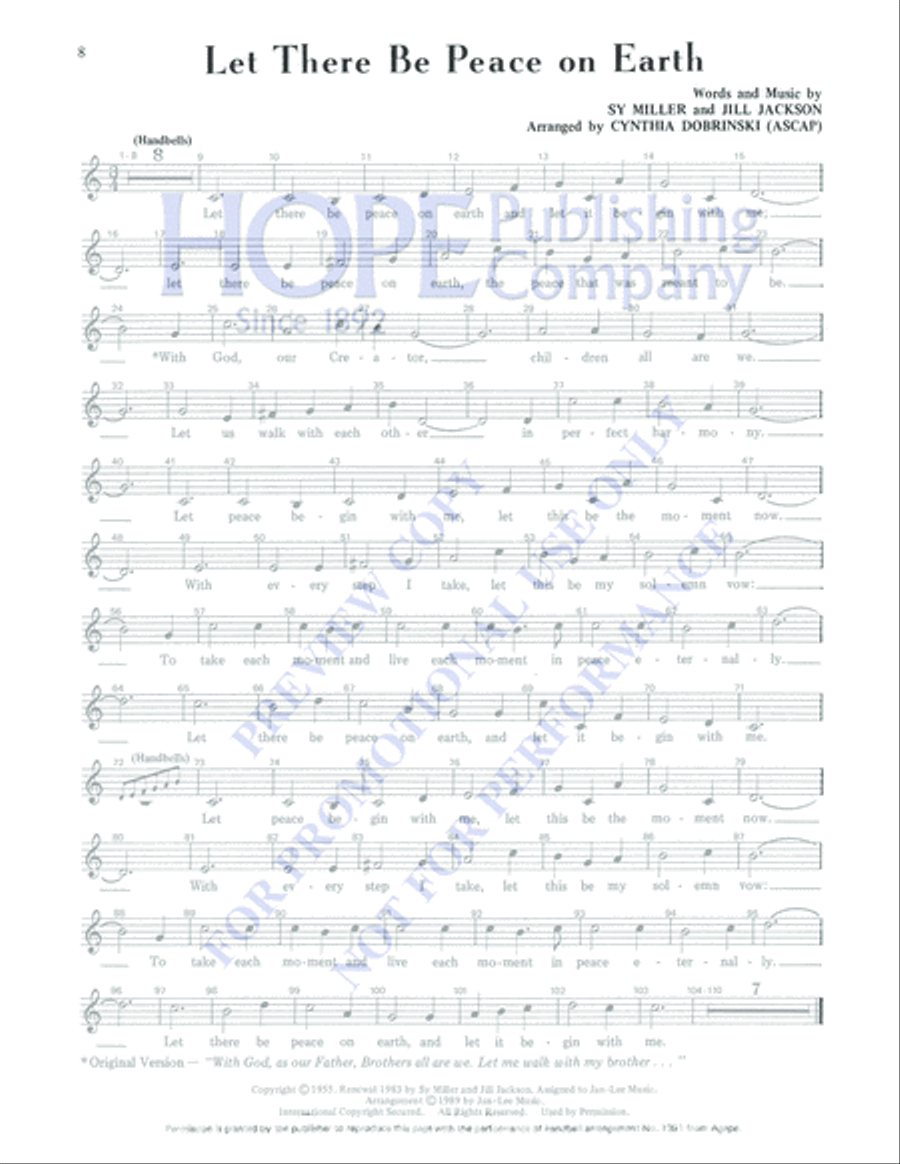 Let There Be Peace on Earth 5-Octaves scores gallery preview page 8