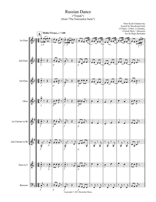 Russian Dance ("Trepak") (from "The Nutcracker Suite") (F) (Woodwind Octet - 3 Flute, 1 Oboe, 2 Clar