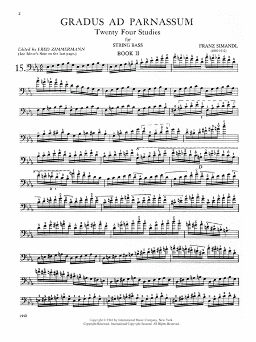24 Studies Gradus Ad Parnassum: Volume II Double Bass scores gallery preview page 2
