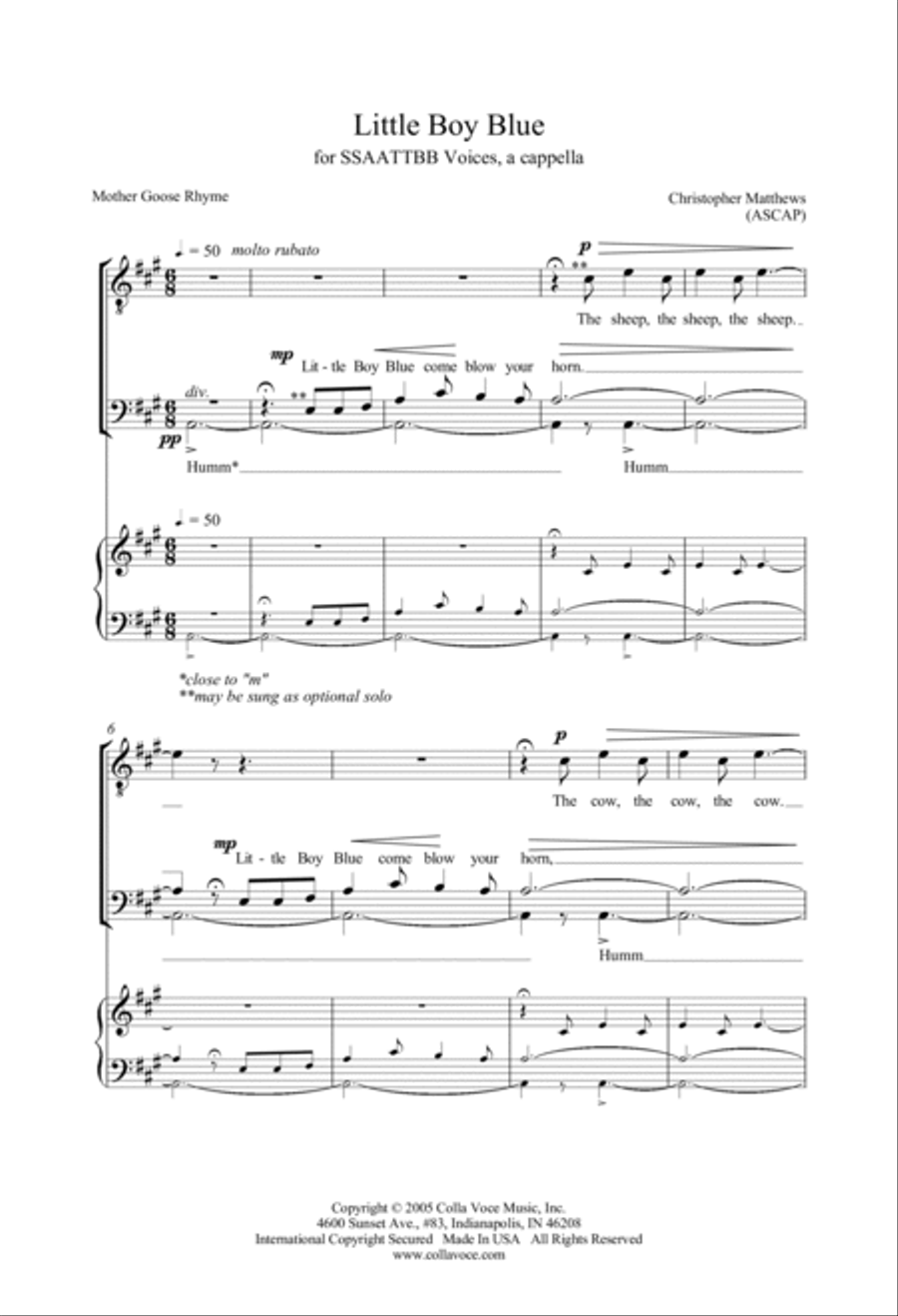 Little Boy Blue 4-Part scores gallery preview page 2