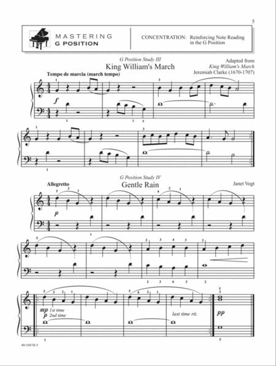 Mastering Music Level 1B Piano Method scores gallery preview page 5