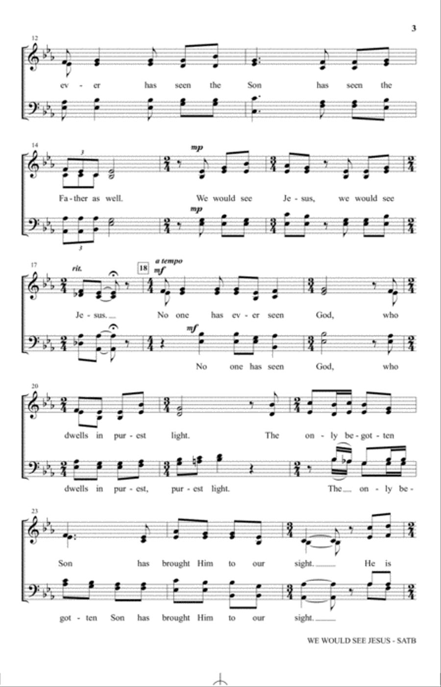 We Would See Jesus 4-Part scores gallery preview page 2