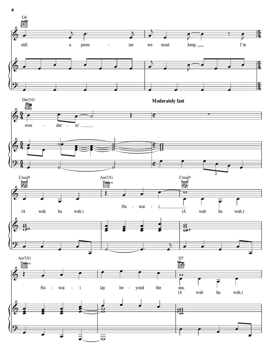 In Blue Hawaii Piano, Vocal, Guitar scores gallery preview page 4