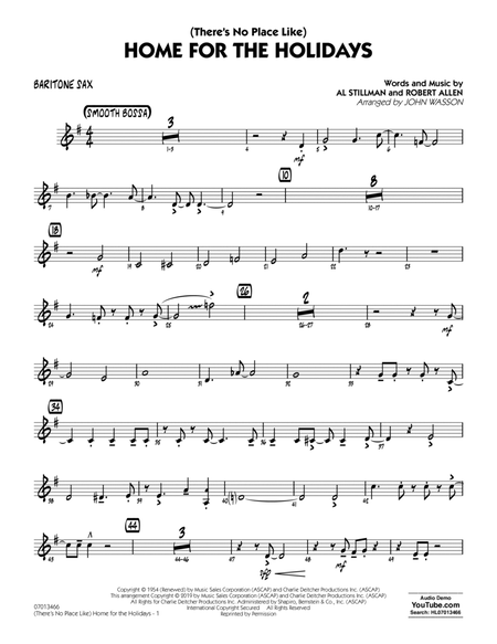 (There's No Place Like) Home for the Holidays (arr. John Wasson) - Baritone Sax