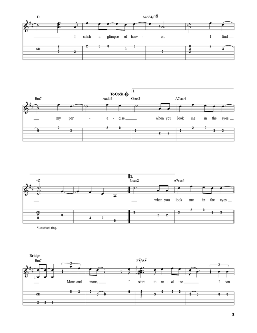 When You Look Me In The Eyes Acoustic Guitar scores gallery preview page 3