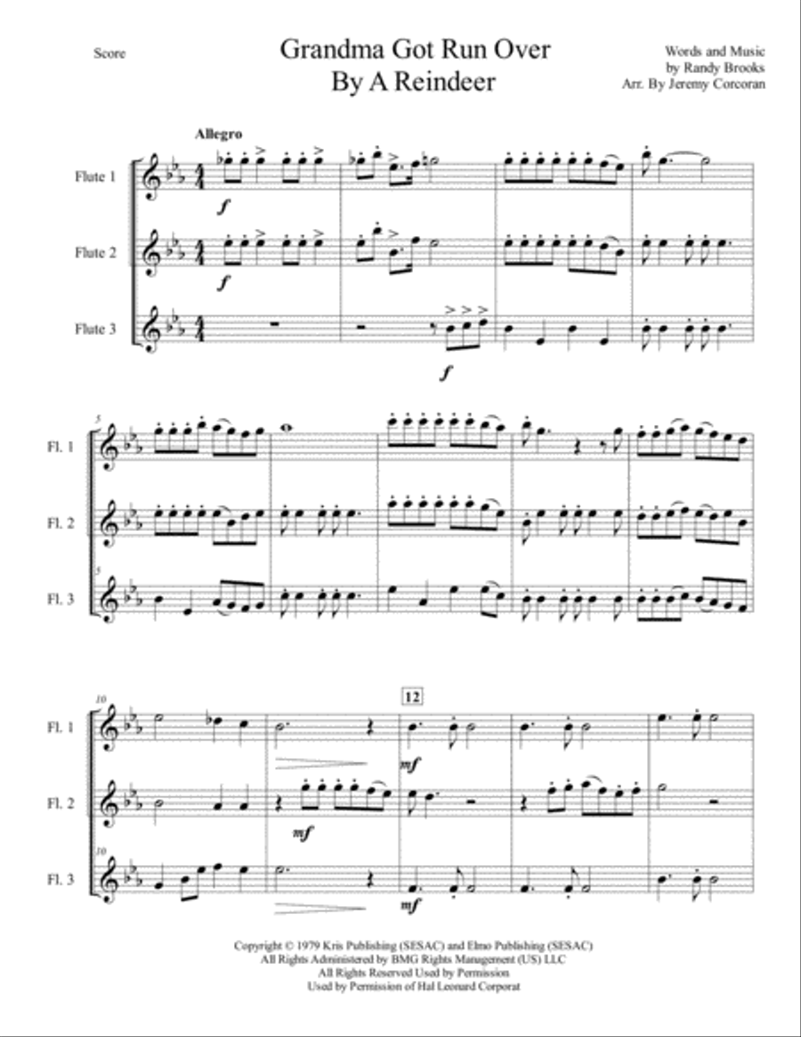 Grandma Got Run Over By A Reindeer Woodwind Trio scores gallery preview page 2
