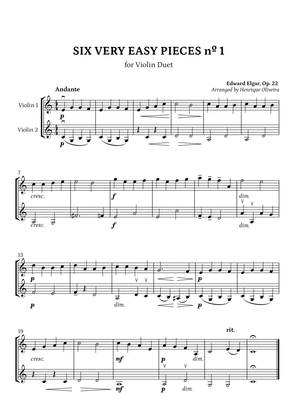 Six Very Easy Pieces nº 1 (Andante) - Violin Duet