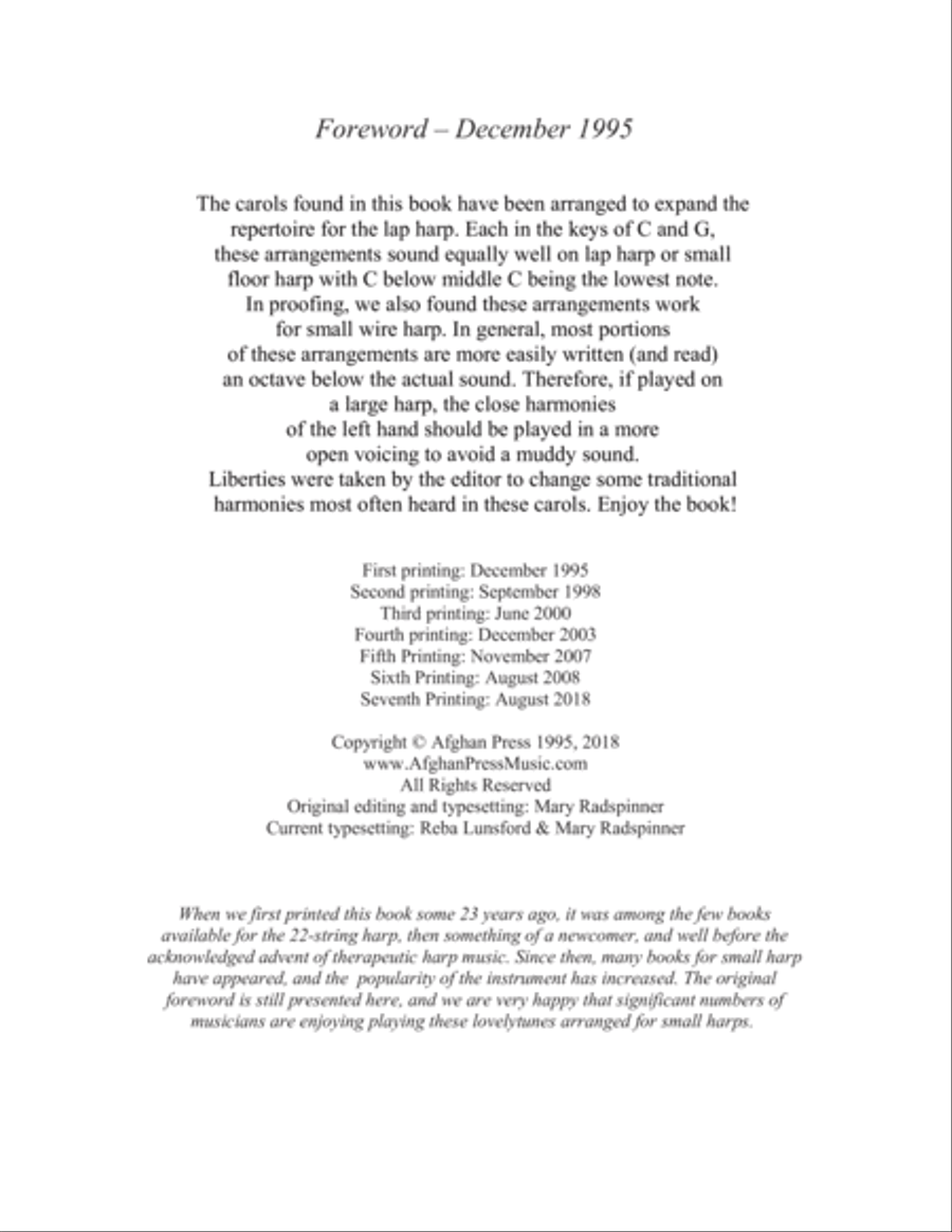 22 Carols for 22 Strings Harp scores gallery preview page 2