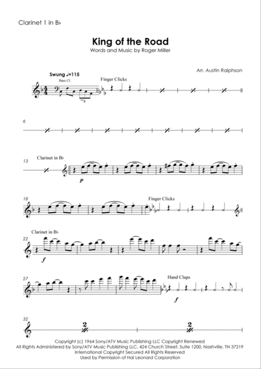 King Of The Road Clarinet Quintet scores gallery preview page 3