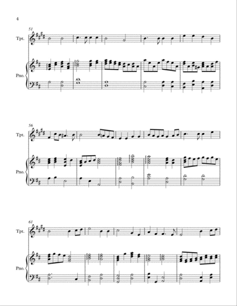A Medley of Favourite Hymns (trumpet and piano) Trumpet Solo scores gallery preview page 4