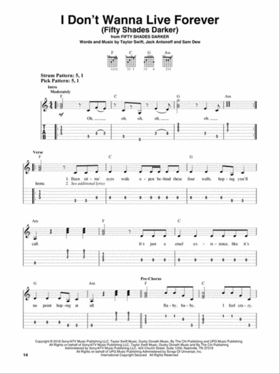 Chart Hits of 2016-2017 Electric Guitar scores gallery preview page 4