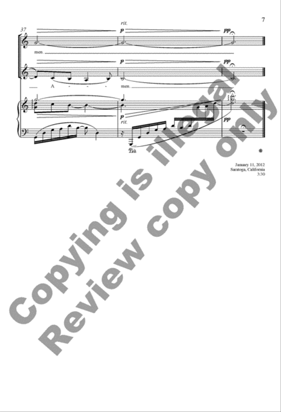 A Quiet Alleluia SA scores gallery preview page 13