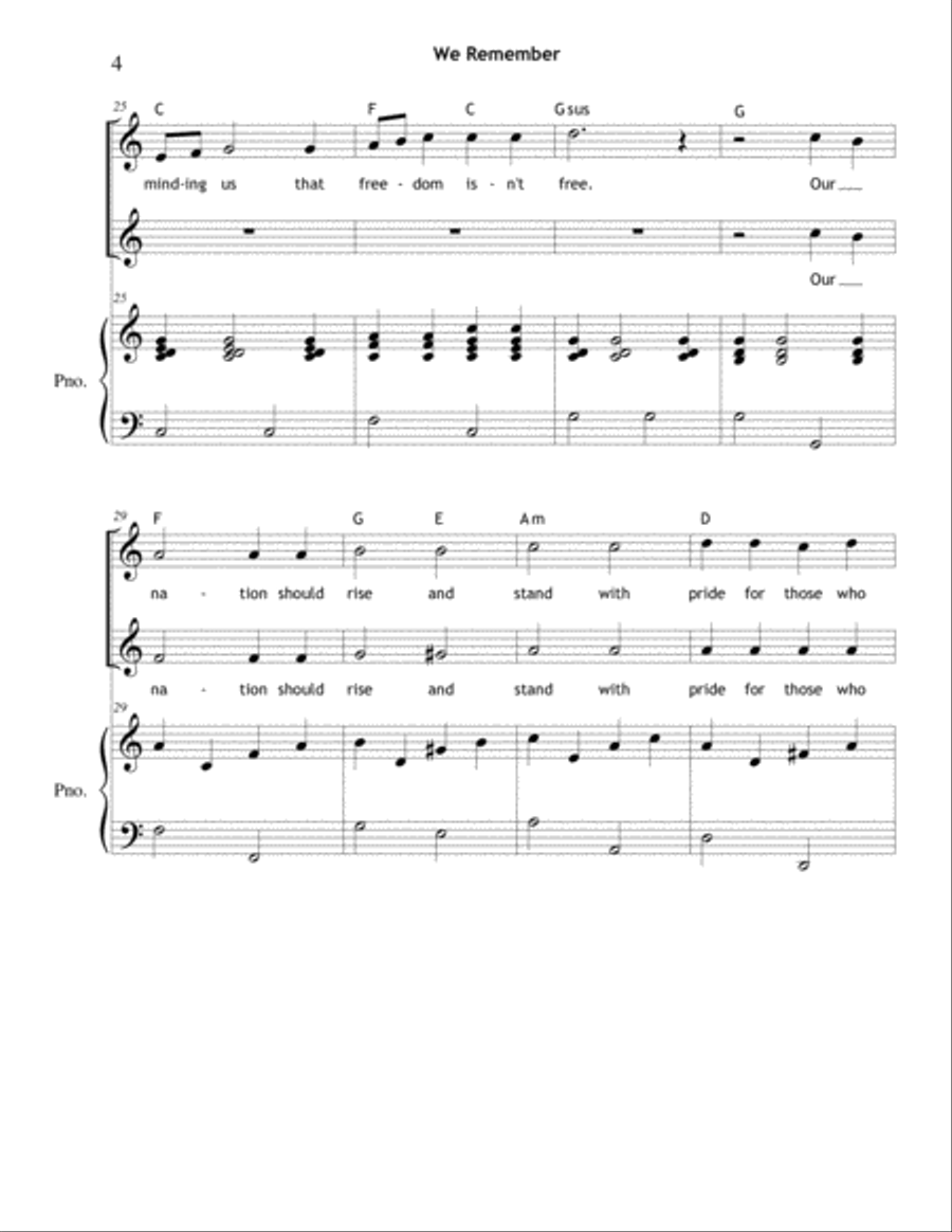 We Remember (A Veterans Day Tribute) SA We Remember (A Veterans Day Tribute) SA SA scores gallery preview page 4
