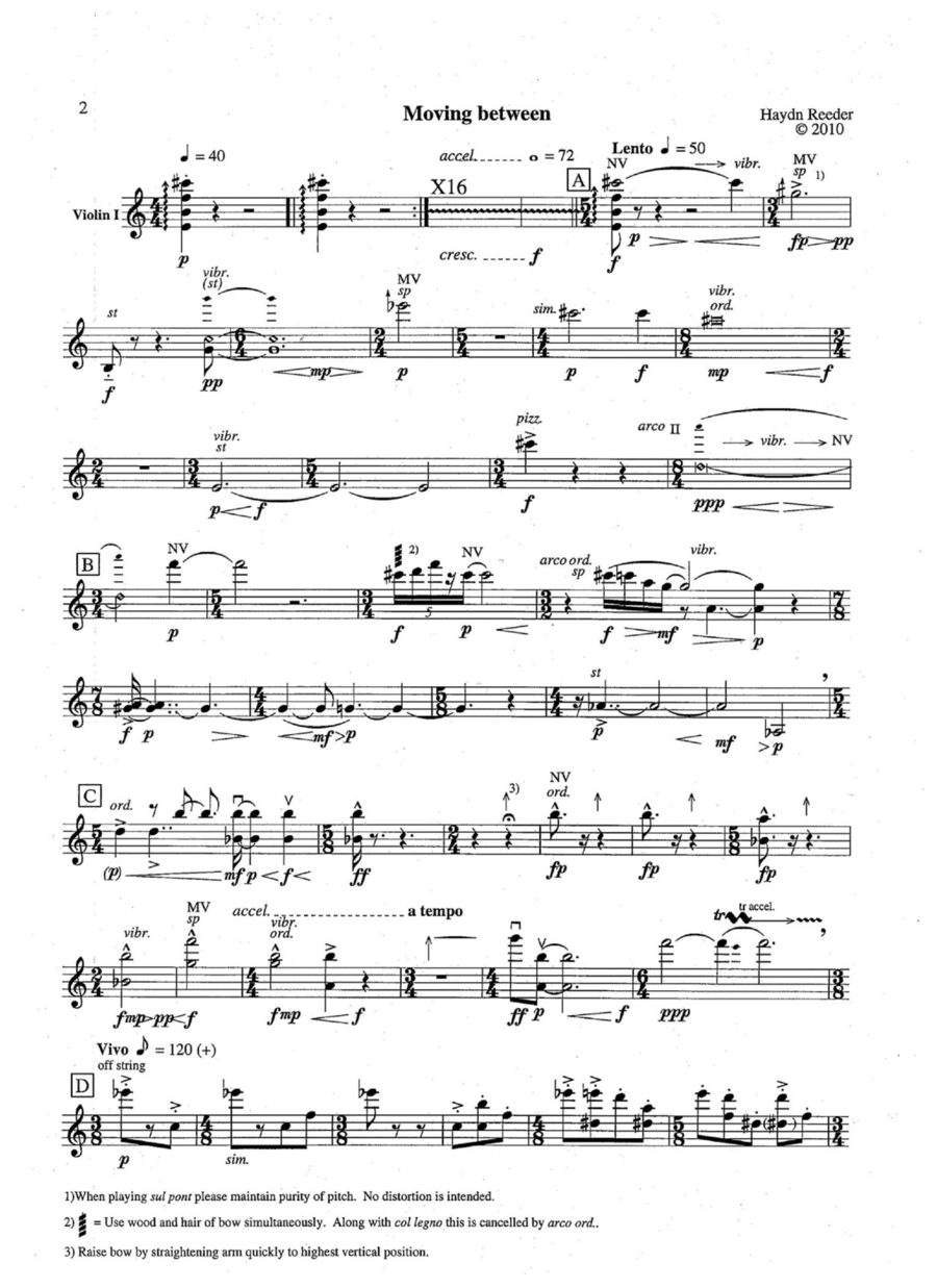 Moving Between String Quartet scores gallery preview page 1
