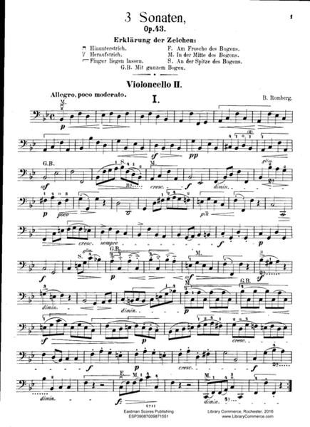 Sonaten fur zwei Violoncelli, Opus 43 ; bezeichnet und herausgegeben von Friedrich Grutzmacher.