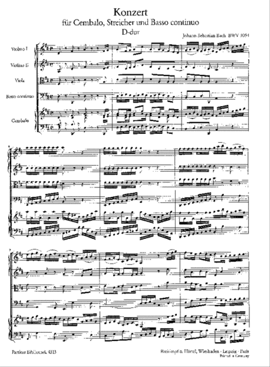 Harpsichord Concerto in D major BWV 1054 Orchestra scores gallery preview page 2