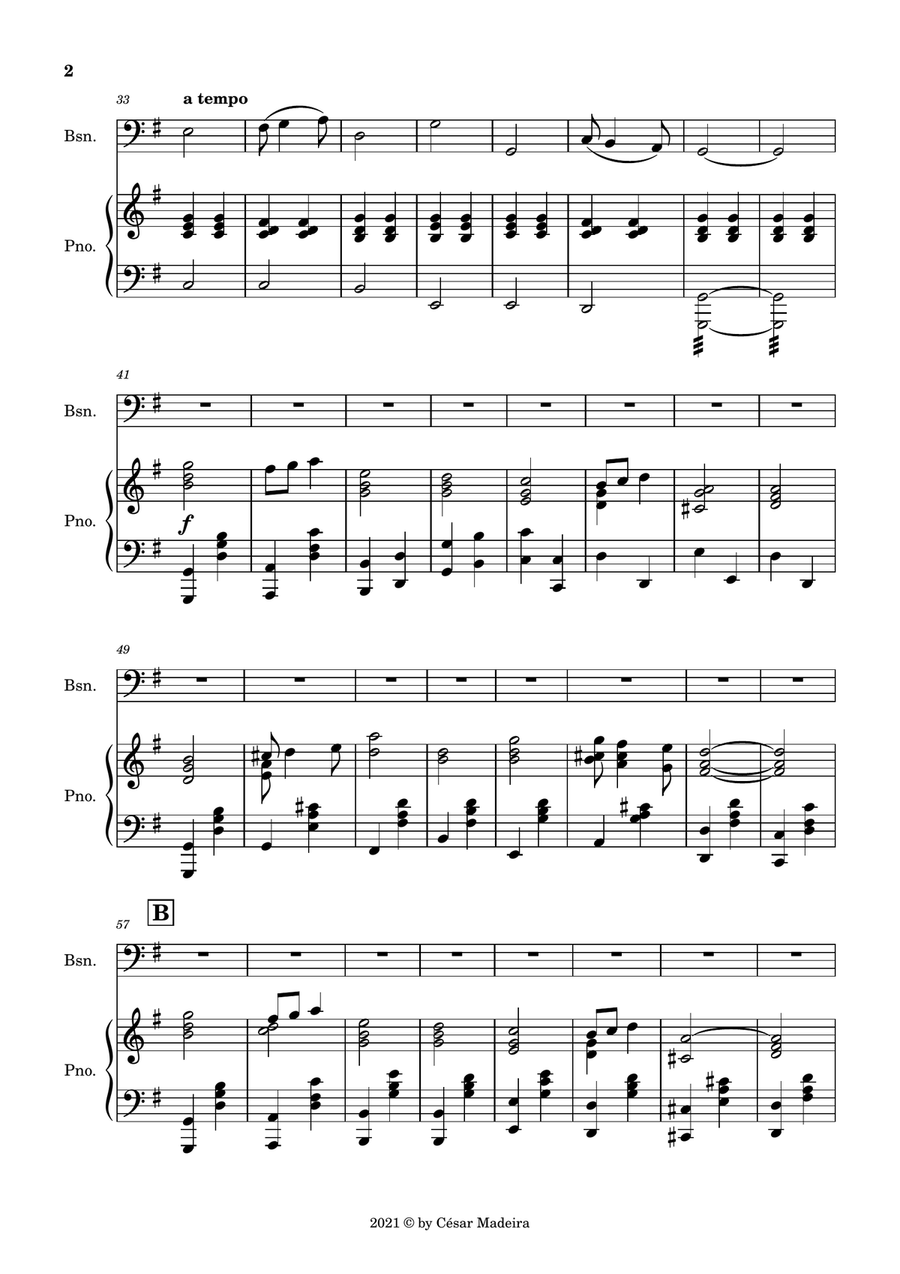 Pomp and Circumstance No.1 - Bassoon and Piano (Full Score) Bassoon Solo scores gallery preview page 3