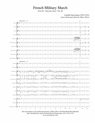 Saint-Saens - French Military March (Marche Militaire Francaise), op. 60 for Wind Band